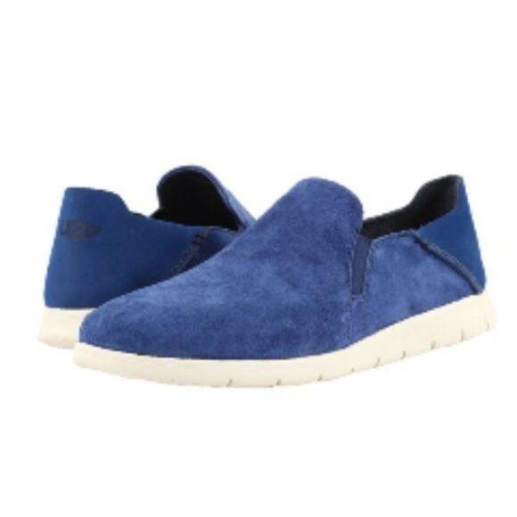 UGG KNOX BLUE SUEDE SLIP ON SNEAKERS / LOAFERS - MEN'S 8 - Picture 1 of 7